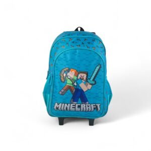 Sac à dos à roulettes 43cm 3 compartiments MINECRAFT 43x30x20cm