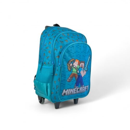 Sac à dos à roulettes 43cm 3 compartiments MINECRAFT 43x30x20cm – Image 2